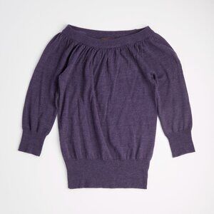 Women’s lightweight merino wool sweater with stylish ruching details - Small